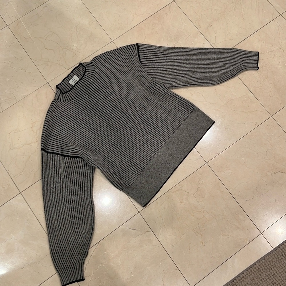 Varley Cotton Ribbed Funnel Neck sweater